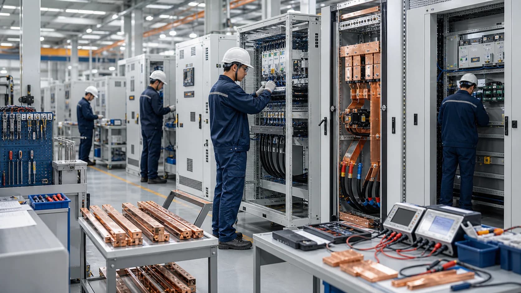 Electrical switchgear workshop and quality inspection visual